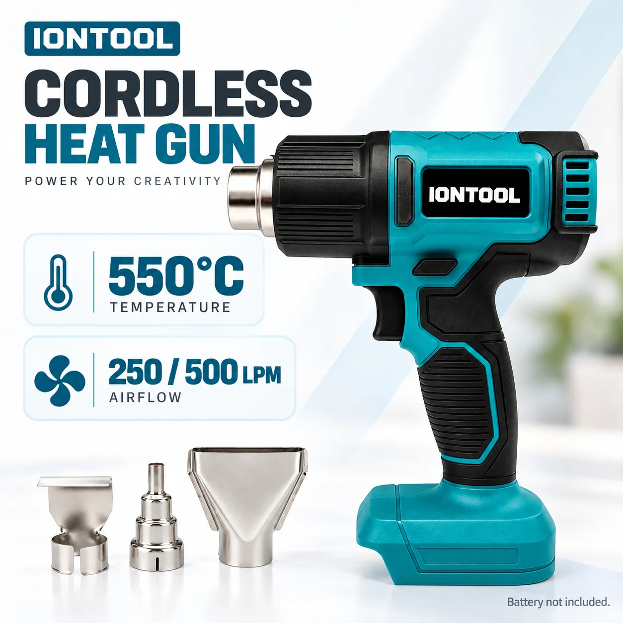 Cordless Heat Gun For Shrink Tubing - Беспроводной термофен IONTOOL 550 ℃ 250/500