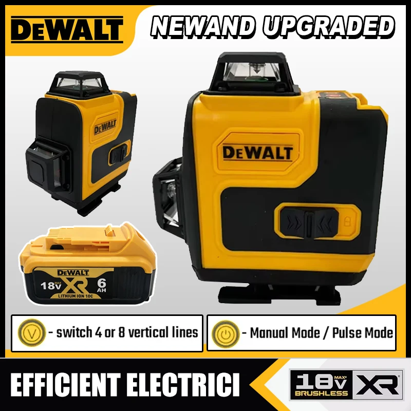 Laser Level 16 Lines 4D Green - Лазерный уровень Dewalt 360°, зеленый, 16