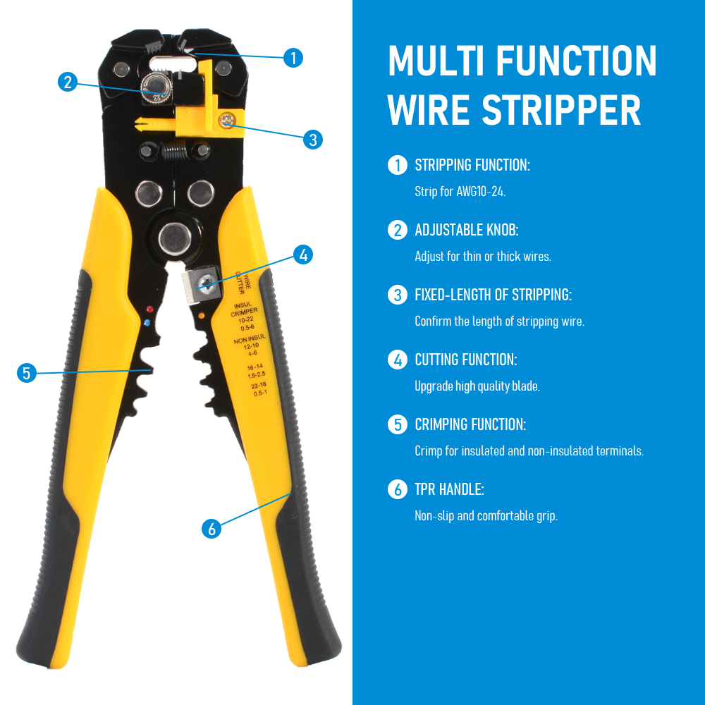 Регулируемые автоматические кл – обзор и цена Automatic Wire Stripper Cutter