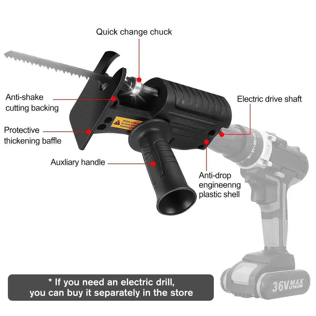 Портативный адаптер для сабель – обзор и цена Reciprocating Saw Attachment Drill