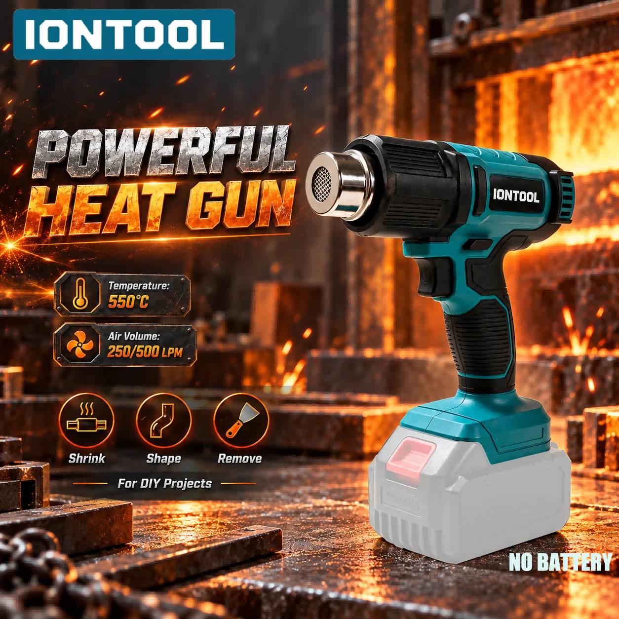 Беспроводной термофен IONTOOL  – обзор и цена Cordless Heat Gun For Shrink Tubing